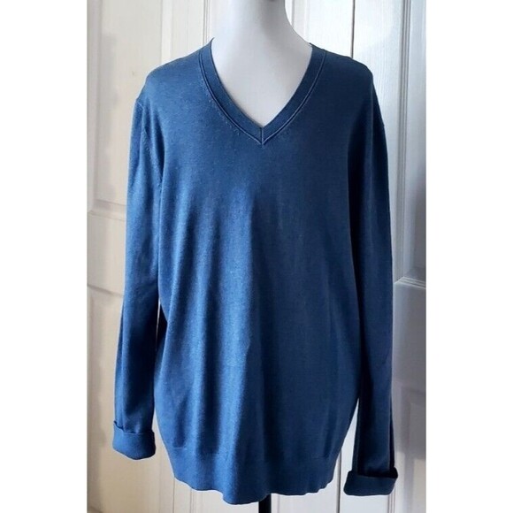 Banana Republic Men's Luxury Blend Silk/Cotton/Cashmere V-Neck Sweater-Size L - Picture 1 of 5